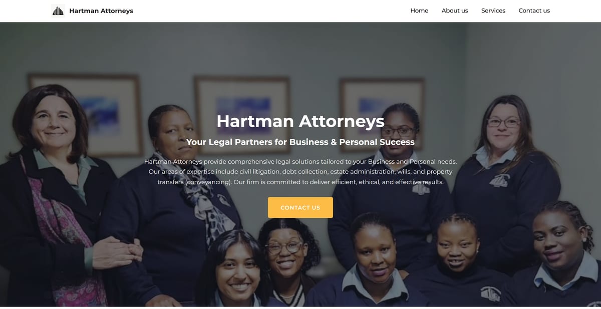 Hartman Attorneys homepage